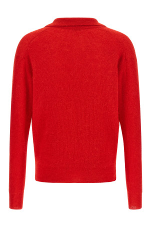 'Baby Suri Alpaca Sheer' polo shirt Red