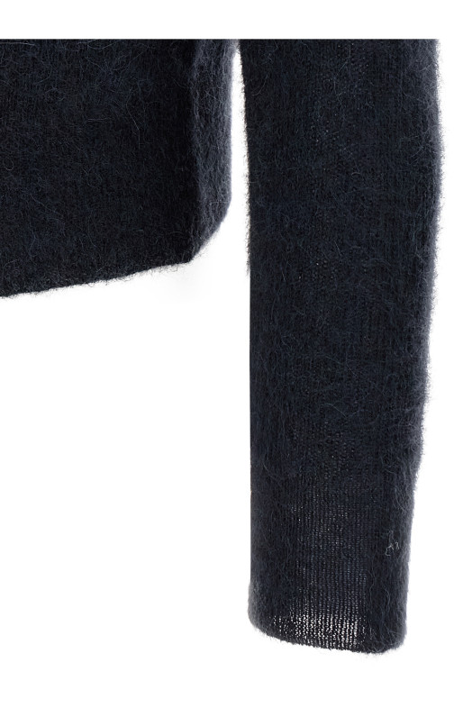'Baby Suri Alpaca Sheer' polo shirt Blue