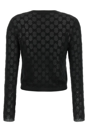 GG embroidery cardigan Black
