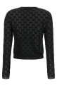 GG embroidery cardigan Black