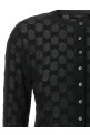 GG embroidery cardigan Black
