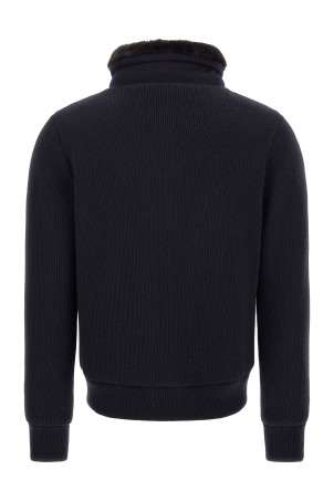 'Levion' wool and cashmere bomber jacket Blue