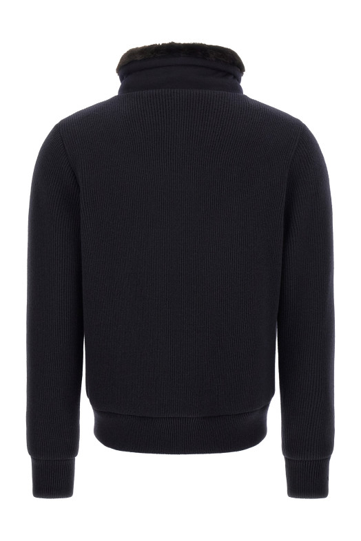 'Levion' wool and cashmere bomber jacket Blue