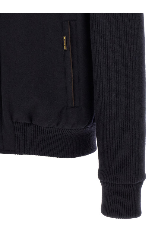 'Levion' wool and cashmere bomber jacket Blue