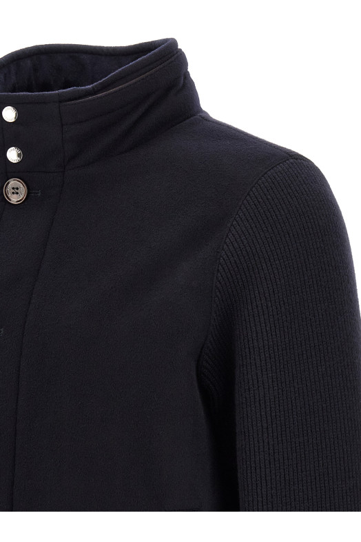 'Levion' wool and cashmere bomber jacket Blue