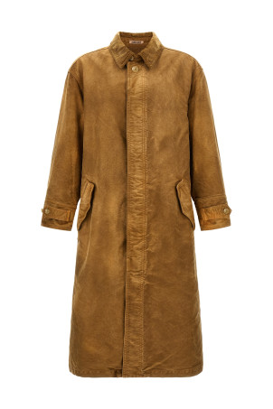 Moleskin cotton coat Brown