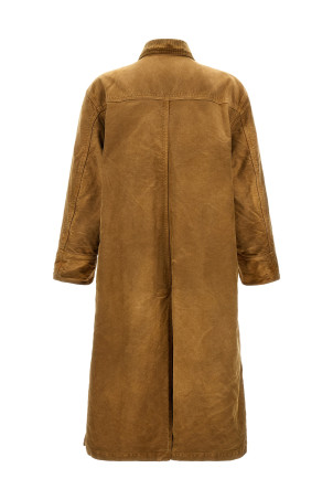 Moleskin cotton coat Brown
