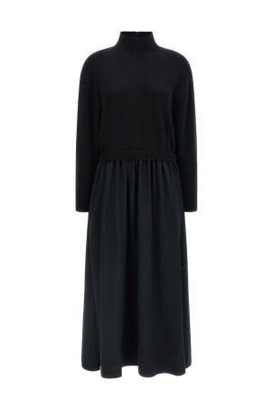 High neck dress Black