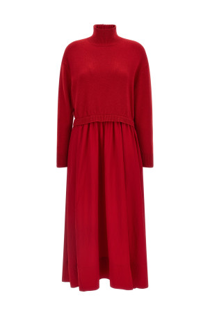 High neck dress Red