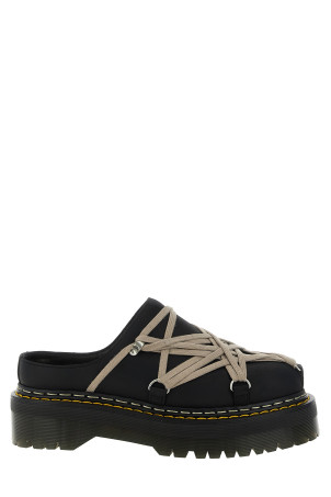 'QuadSoleMegalace®' mules Dr.Martens x RickOwens Black