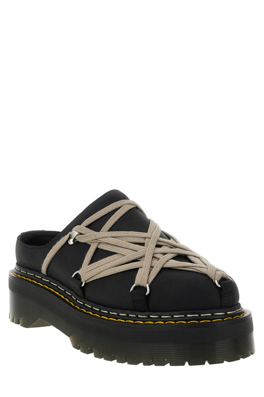 'QuadSoleMegalace®' mules Dr.Martens x RickOwens Black