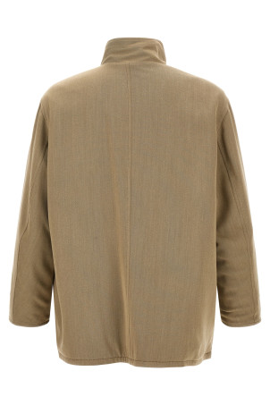 Wool and leather reversible jacket Multicolor