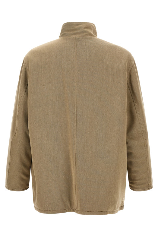 Wool and leather reversible jacket Multicolor