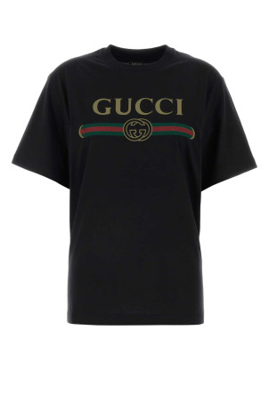 Black cotton blend t-shirt GUCCI (865015XJHUF)
