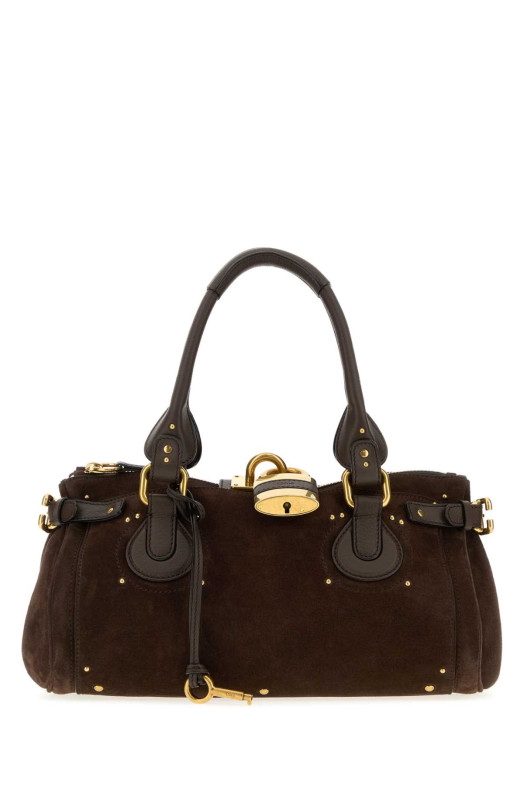Dark brown suede Paddington shopping bag CHLOE (CH26AS802S77)