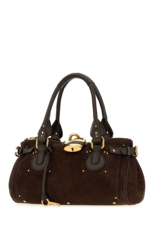 Dark brown suede Paddington shopping bag CHLOE (CH26AS802S77)