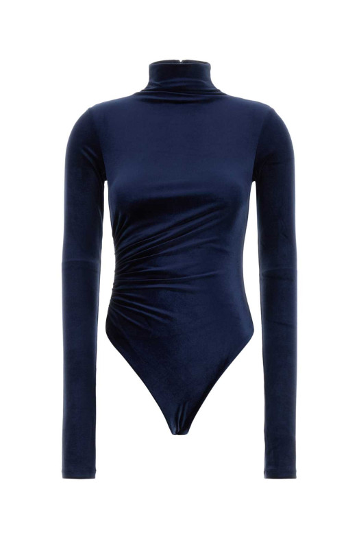 Blue stretch velvet Talitha bodysuit THE ANDAMANE (TM200733BTJP198)