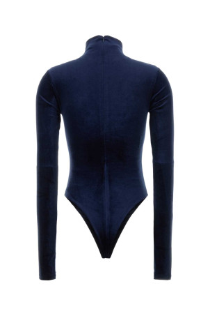 Blue stretch velvet Talitha bodysuit THE ANDAMANE (TM200733BTJP198)