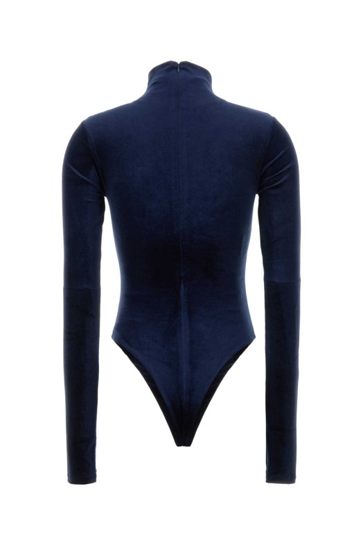 Blue stretch velvet Talitha bodysuit THE ANDAMANE (TM200733BTJP198)