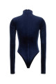 Blue stretch velvet Talitha bodysuit THE ANDAMANE (TM200733BTJP198)
