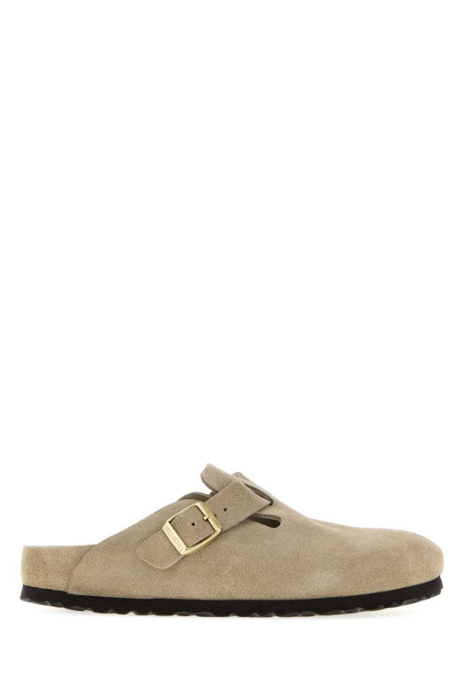 Бостонские тапочки из замши цвета «голубой» Gray BIRKENSTOCK (1031511)
