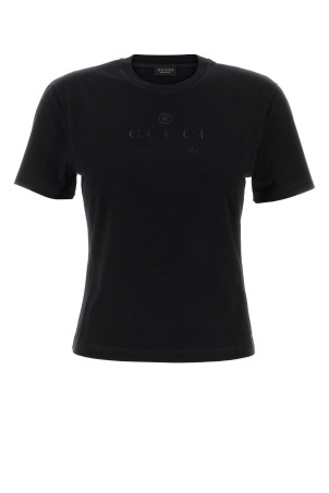 Black cotton blend t-shirt GUCCI (A009A5XJH6N)