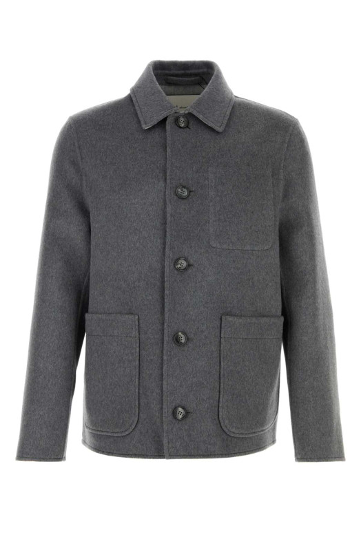 Серый блейзер из шерстяной смеси AMI (HJK844WV0217) AMI PARIS