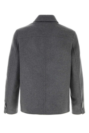 Grey wool blend blazer AMI (HJK844WV0217)