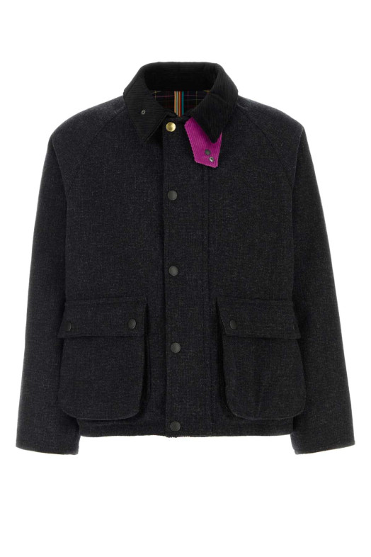 Charcoal wool Barbour x Paul Smith jacket BARBOUR X PAUL SMITH (MWO0318)