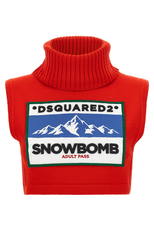 'Après Ski' cropped vest Red