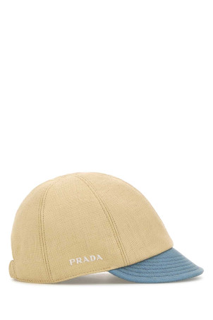 Бейсболка из бежевой канвы PRADA (1HC5182ZP4)