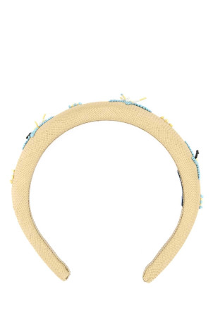 Cream canvas hairband PRADA (1IH0192ZPB)