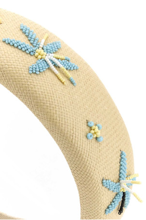 Cream canvas hairband PRADA (1IH0192ZPB)