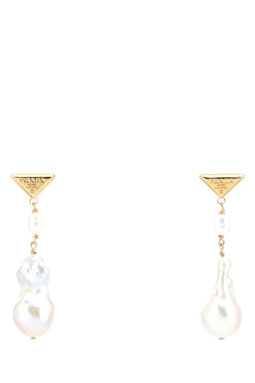 Двухцветные серьги с жемчугом и металлом PRADA (1IO4112HF1)
