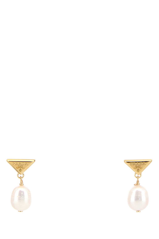 Двухцветные серьги с жемчугом и металлом PRADA (1IO4252HF1)