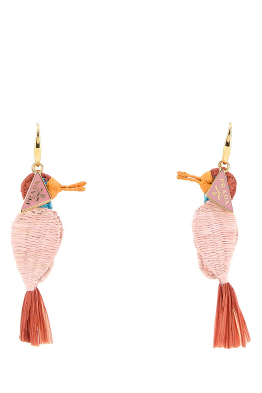Разноцветные серьги из рафии PRADA (1IO4722ZPF)