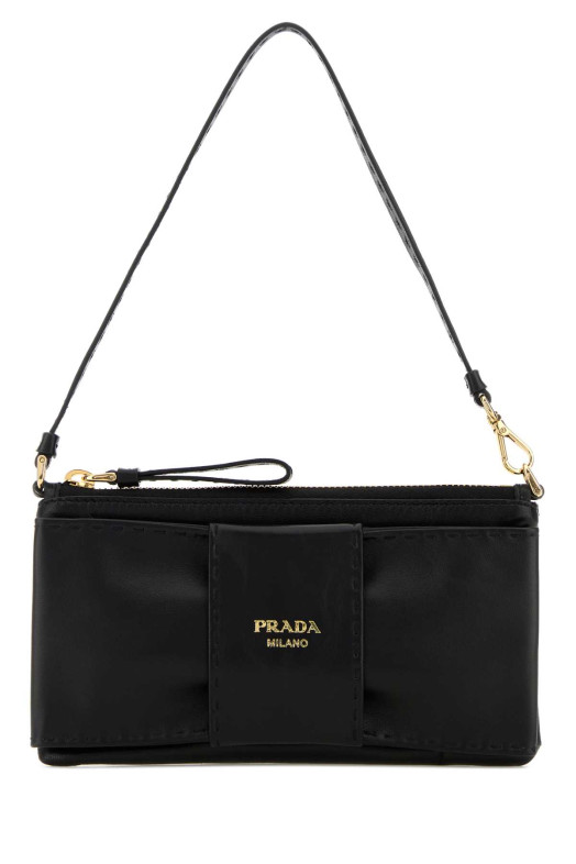 Black nappa leather shoulder bag Black PRADA (1MB0822DX8)