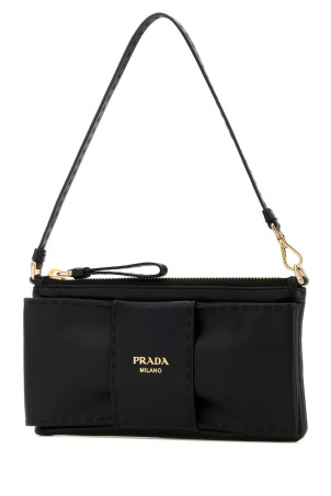 Black nappa leather shoulder bag Black PRADA (1MB0822DX8)