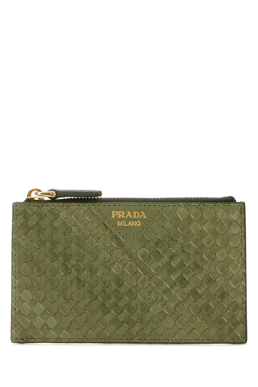 Зелёный кожаный держатель для карт PRADA (1MC0862BE1)