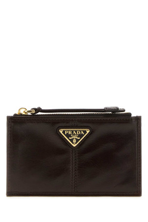 Темно-коричневый кожаный держатель для карт PRADA (1MC0862CYR)