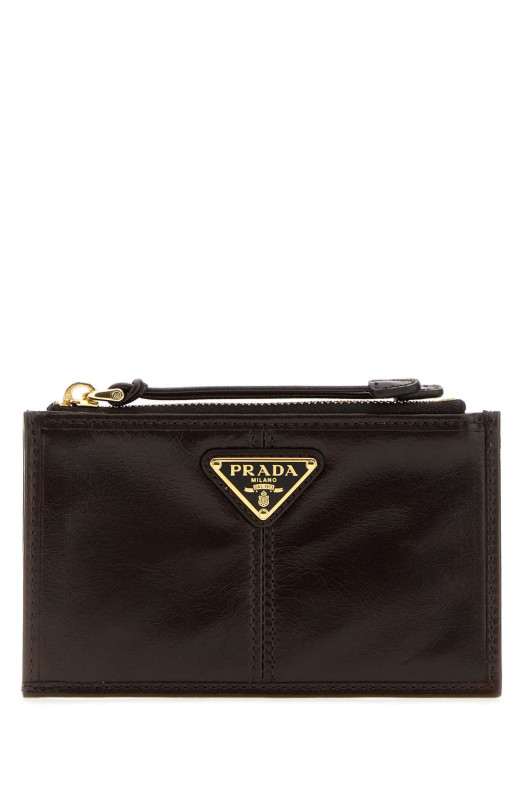 Темно-коричневый кожаный держатель для карт PRADA (1MC0862CYR)