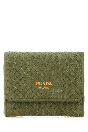 Зелений шкіряний гаманець PRADA (1MH0432BE1)