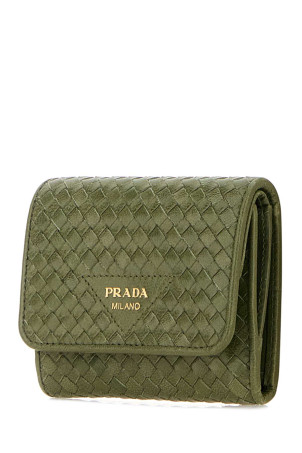 Зелений шкіряний гаманець PRADA (1MH0432BE1)