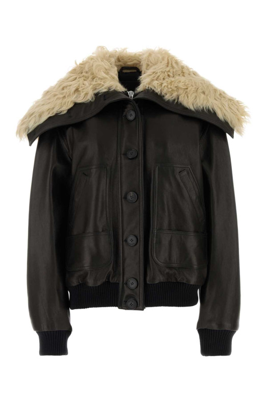 Dark brown leather jacket THE ATTICO (261WCB00129LBT166AA)