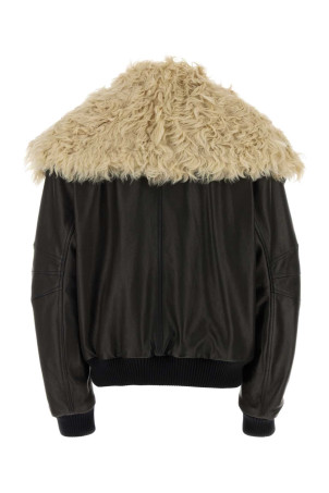 Dark brown leather jacket THE ATTICO (261WCB00129LBT166AA)