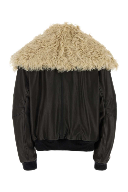 Dark brown leather jacket THE ATTICO (261WCB00129LBT166AA)