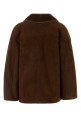 Chocolate shearling jacket Bordeaux SANTORO (51076D)
