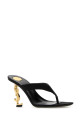 Черные атласные туфли-муле Opyum в стиле стрингов, черные, SAINT LAURENT (8629419QNCV)