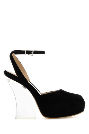 Black suede Fendi Illusion sandals Black FENDI (8X9107NBK)
