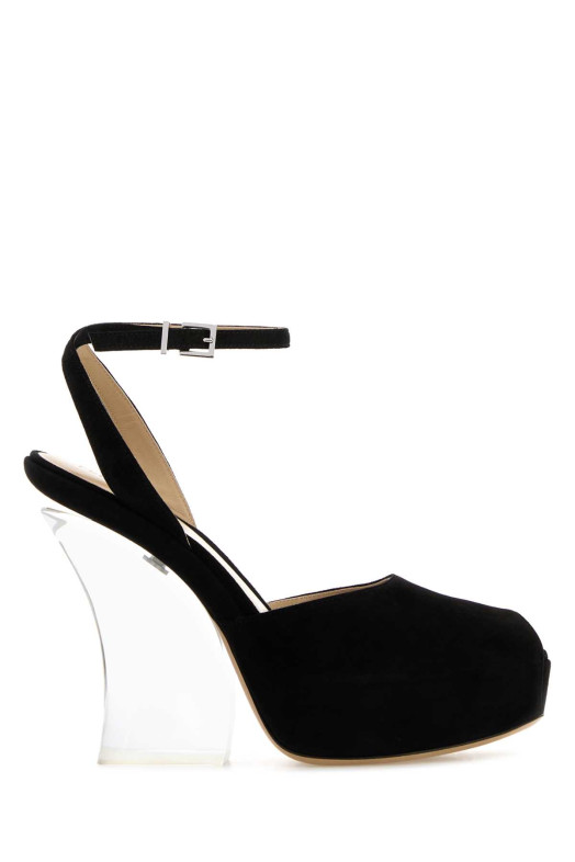 Black suede Fendi Illusion sandals Black FENDI (8X9107NBK)